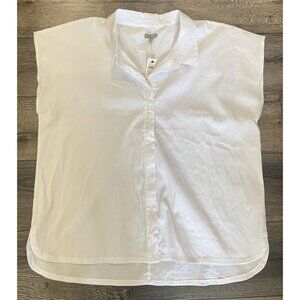 NWT Talbots Blouse Button Front Sleeveless White Size Extra Large XL New